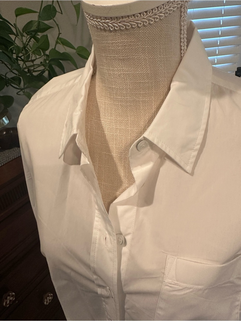 Talbots White Button-Down Shirt